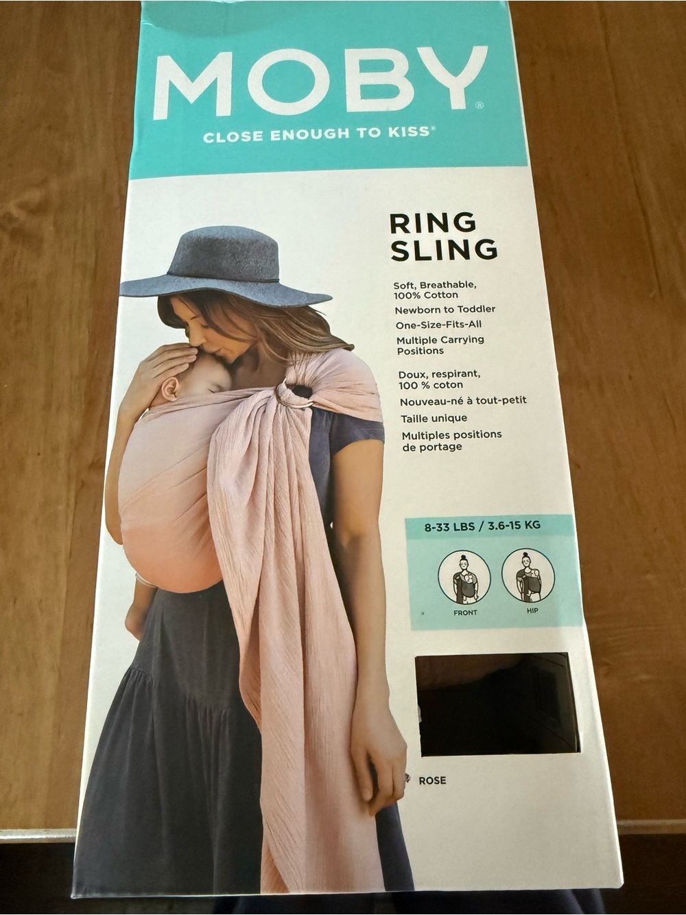 Moby  sling ring rose color